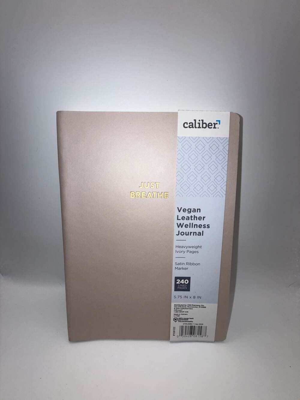 Caliber Just Breathe Vegan Leather Wellness Journal 5.75 x 8 In